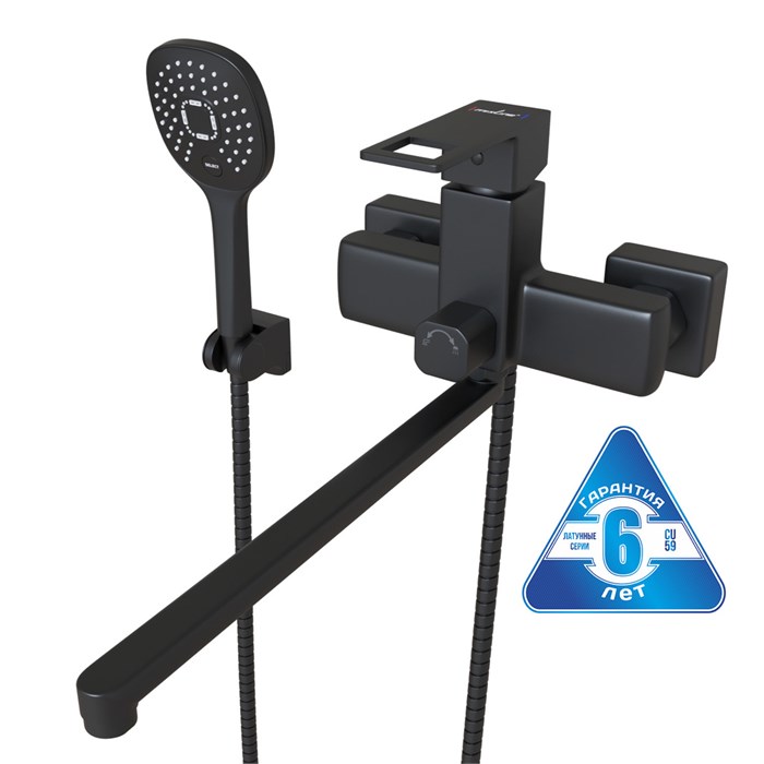 Смеситель для ванны и раковины 35k MIXLINE ML34-02 "Solo Black" ЧЕРНЫЙ ML34-02