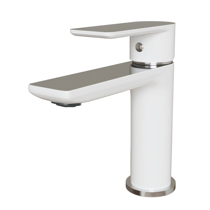 Смеситель для раковины 35k MIXLINE ML33-04 "City White" БЕЛЫЙ/ХРОМ ML33-04