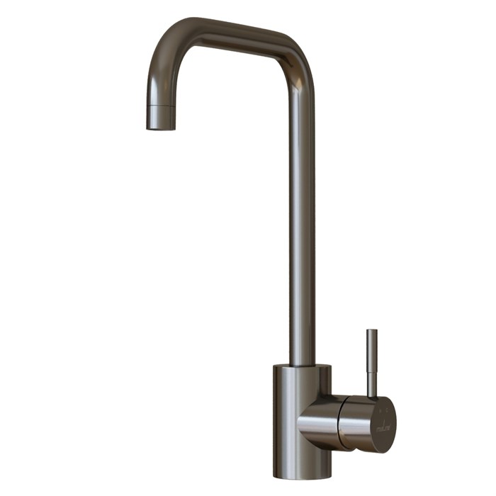 Смеситель для кухни 35k MIXLINE MLSS-0301BL трубчатый излив, п/гайку ЧЕРНЫЙ ГРАФИТ MLSS-0301BL