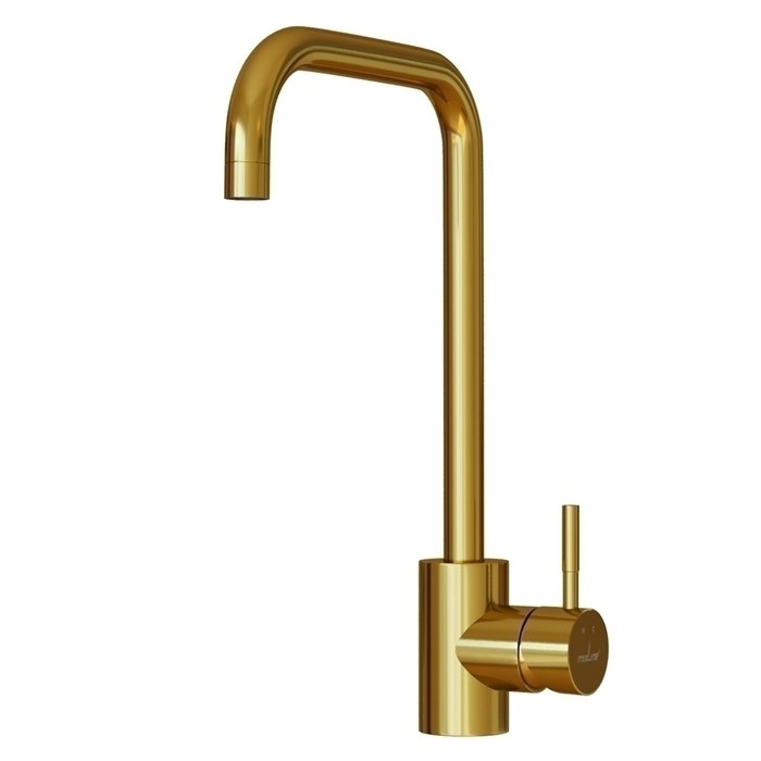 Смеситель для кухни 35k MIXLINE MLSS-0301G трубчатый излив, п/гайку ЗОЛОТО MLSS-0301G