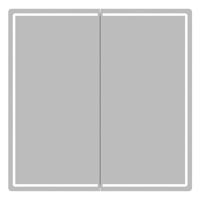 Зеркальный шкаф "ВЕКТОР" 800*800 (ШВ) универсальный, бесконтактный сенсор, светодиодная подсветка 554818