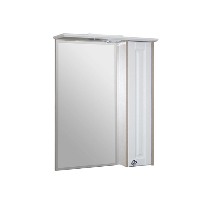 Зеркальный шкаф "ВЕРСАЛЬ-55" белое дерево правый с подсветкой(ПВХ) НФ-00005662