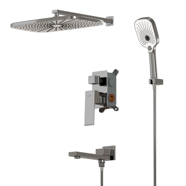 Душевая система 35к MIXLINE ML42-083 "Pure" лейка "Тропический душ" встраиваемая  ХРОМ         АКЦИЯ ML42-083