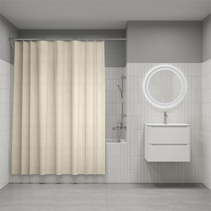 Штора для ванной полиэстер IDDIS BD02P18i11 180*200 бежевая  c кольцами BD02P18i11
