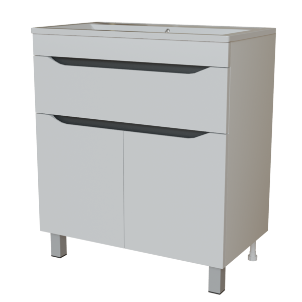 Тумба д/ванной "Лайн-70" 1 ящик под раковину Марго-70 (MIXLINE) (ПВХ) tnЛАЙН70.2D.1Y-01