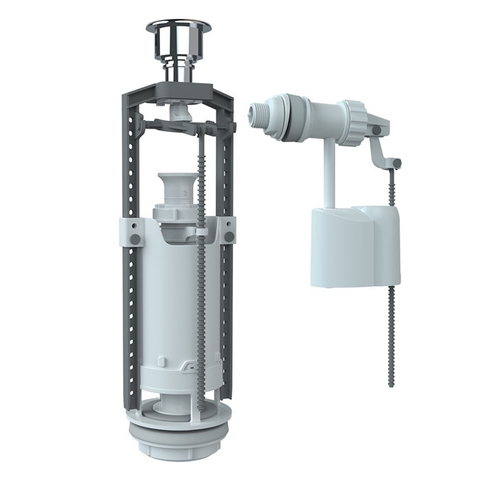 Арматура к смыв. бачку Кноп. UNICORN хром, боков/подвод SM-B/H SM-B/H