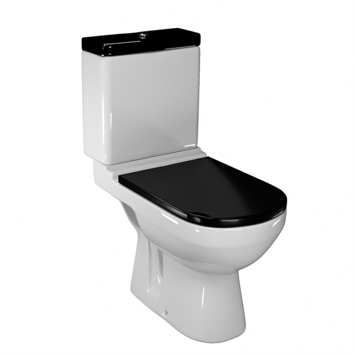 Унитаз-компакт "Домино Black" белый (гор, нижн, дюро м/лифт , 2-кн.арм Уклад) (Kirovit) 4640021062333