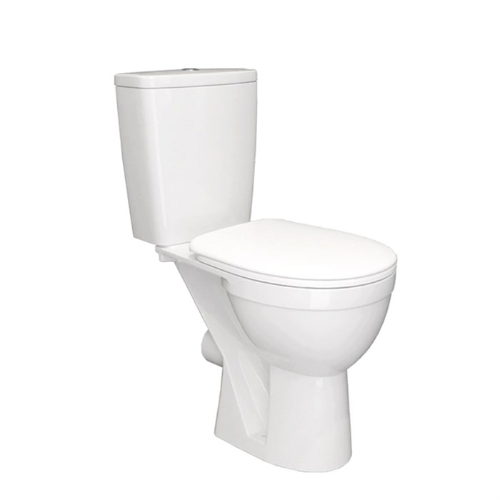 Унитаз-компакт "Ресса" белый (гориз, нижн, сид.полип, 2-х кноп.арм) (Rosa) 4610119208110