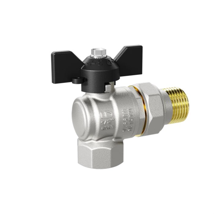 Кран шаровой со сгоном угловой 3/4''  бабочка LD PRIDE LD 47.206.20