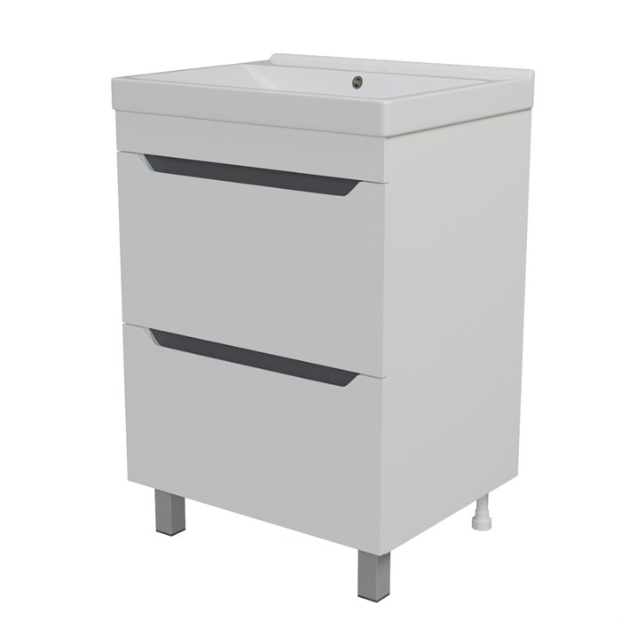 Тумба д/ванной "Лайн-60" 2 ящика под раковину Фостер 60 (Kirovit)/Fest-60 (Sanita Lux) (ПВХ) tnЛАЙН60.2Y-01