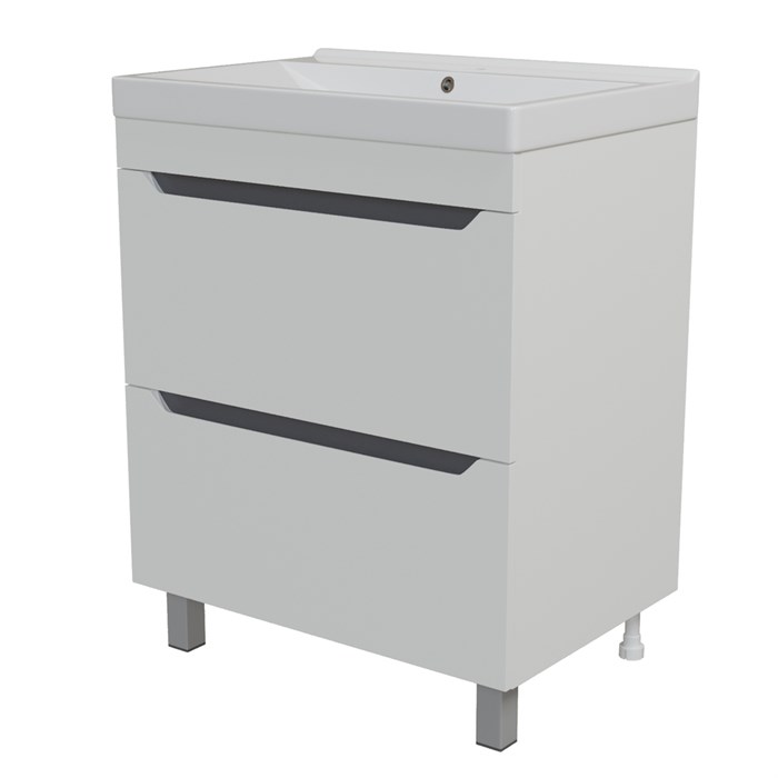 Тумба д/ванной "Лайн-70" 2 ящика под раковину Марго-70 (MIXLINE) (ПВХ) tnЛАЙН70.2Y-01