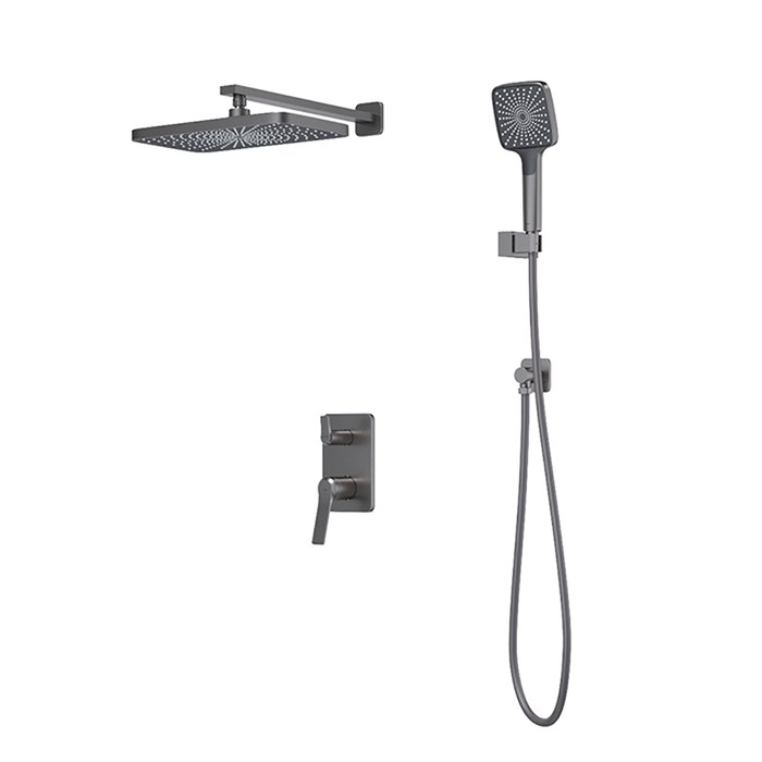 Душевая система 35к IDDIS PARGM02i67 "Parker" лейка "Тропический душ" встраиваемая ГРАФИТ матовый PARGM02i67