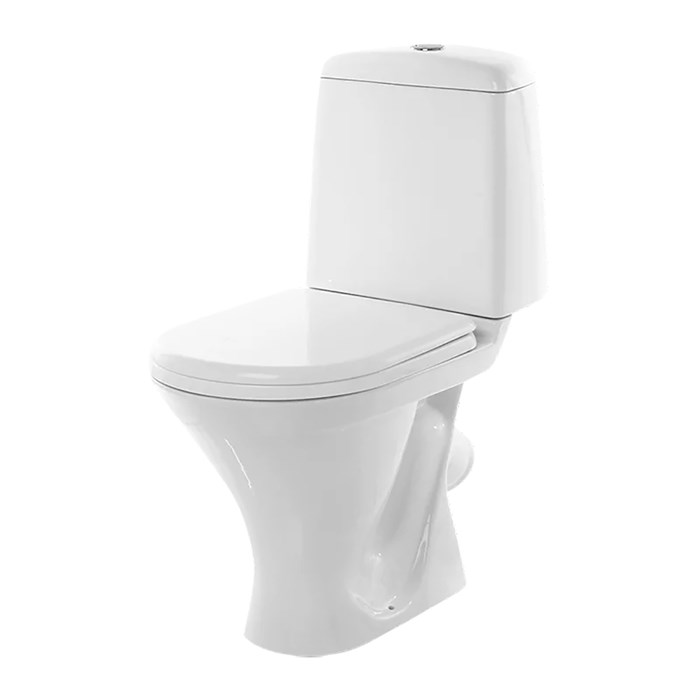 Унитаз-компакт "Рондо" (кос, нижн, арм. 2 реж. Уклад, сид. полипроп.) (Sanita) WC.CC/Rondo/2-P/WHT.G/S1