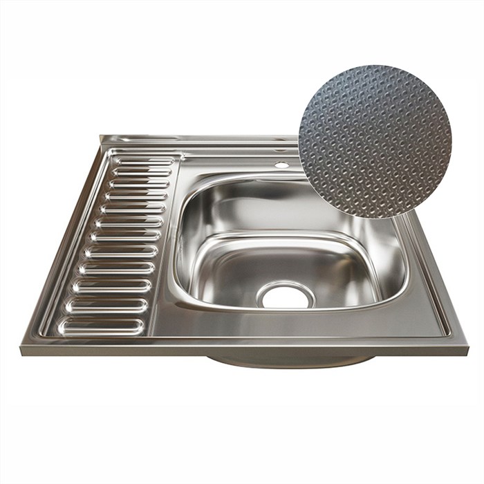 Мойка 60х60 (0,6) прав вып 3 1/2 MIXLINE 16см с сифоном ДЕКОР 555231