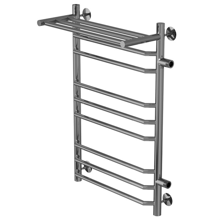 Полотенцесушитель MIXLINE MIRA  80х50х50 г2 (1'' НР, 8 перекладин + ПОЛКА, правое подкл) водяной ML-556677