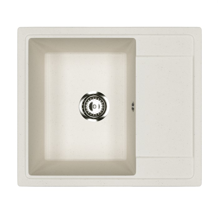 Мойкa ML-GMU05 УЛЬТРА с крылом, белый камень, 575*495 мм (глуб. чаши 190) 00-001414