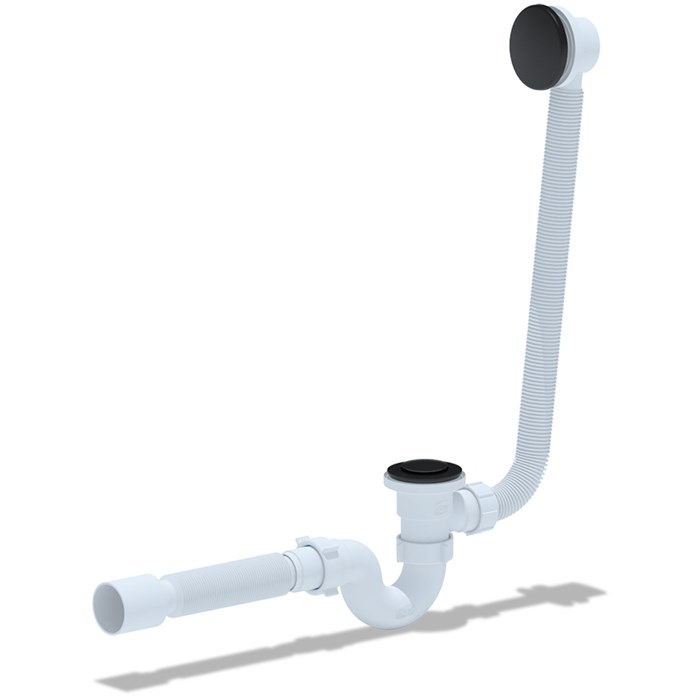 Обвязка на ванну 1 1/2*40 с вып Click-Clack EC155BL с гофрой 40*50 ЧЕРНЫЙ АНИ пласт EC155BL