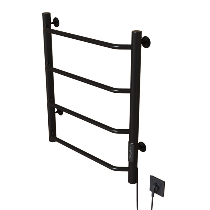 Полотенцесушитель MIXLINE MIRA  60х50 (таймер, 201 Вт, 4 перекладины) электрический ЧЕРНЫЙ ML-556344