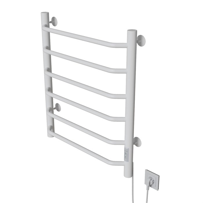 Полотенцесушитель MIXLINE MIRA  80х50 (таймер, 253 Вт, 6 перекладин) электрический БЕЛЫЙ ML-556350