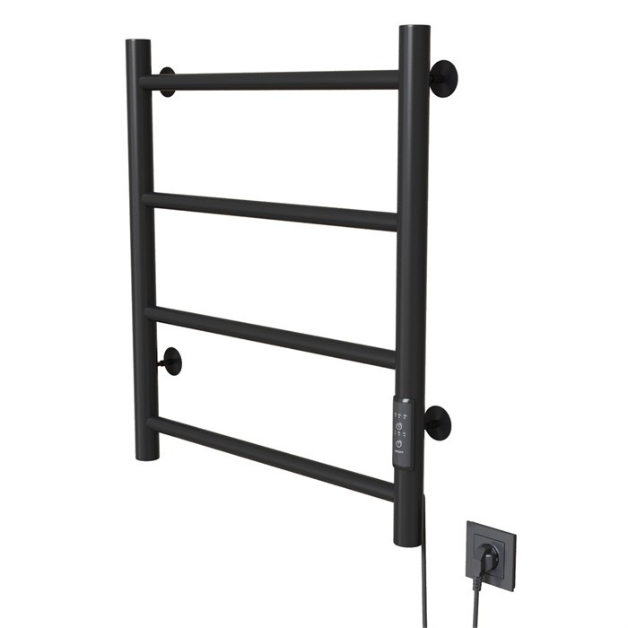 Полотенцесушитель MIXLINE VEGA  60х50 (таймер, 201 Вт, 4 перекладины) электрический ЧЕРНЫЙ ML-556342