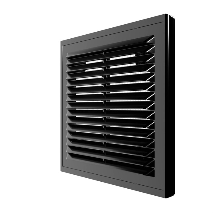 Решетка вент. 150*150 1515Р Black ж/наклонные с сеткой, разъемная ERA 1515Р Black