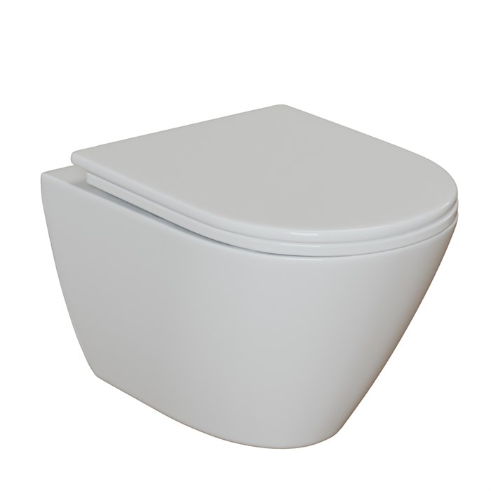 Унитаз подвесной безободковый WAVE WEST Tornado3.0 сид. дюропласт, м/л, быстр, БЕЛЫЙ глянец (L) 556407