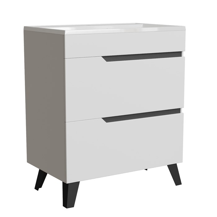 Тумба д/ванной "ОРИОН-70" 2 ящика белый/графит под рак."ЛАЙН 70" мебельный (MIXLINE) (ПВХ) НФ-00006234