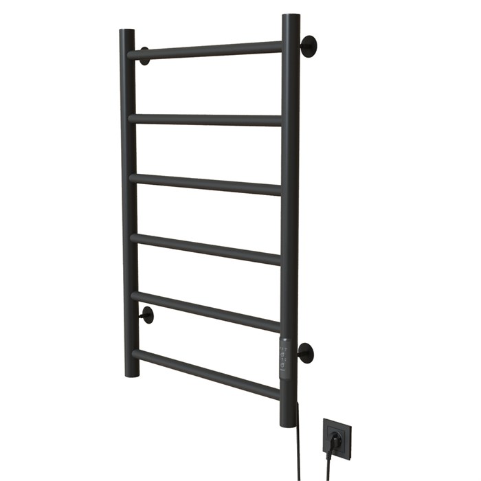 Полотенцесушитель MIXLINE VEGA  80х50 (таймер, 289 Вт, 6 перекладин) электрический ГРАФИТ ML-557653