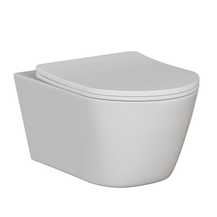 Унитаз подвесной безободковый WAVE PRIME Tornado3.0 сид. дюропласт, м/л, быстр, БЕЛЫЙ глянец (L) 557188