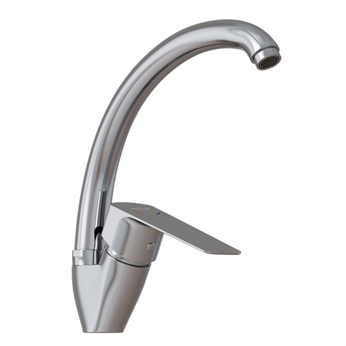 Смеситель для кухни 35k MIXLINE ML15-032 высокий излив б/отв боковая п/гайку (без подводки) ML15-032