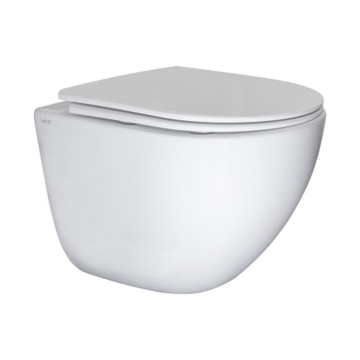 Унитаз подвесной безободковый WAVE RONDO Tornado3.0 сид. дюропласт, м/л, быстр, БЕЛЫЙ глянец (XL) 557186