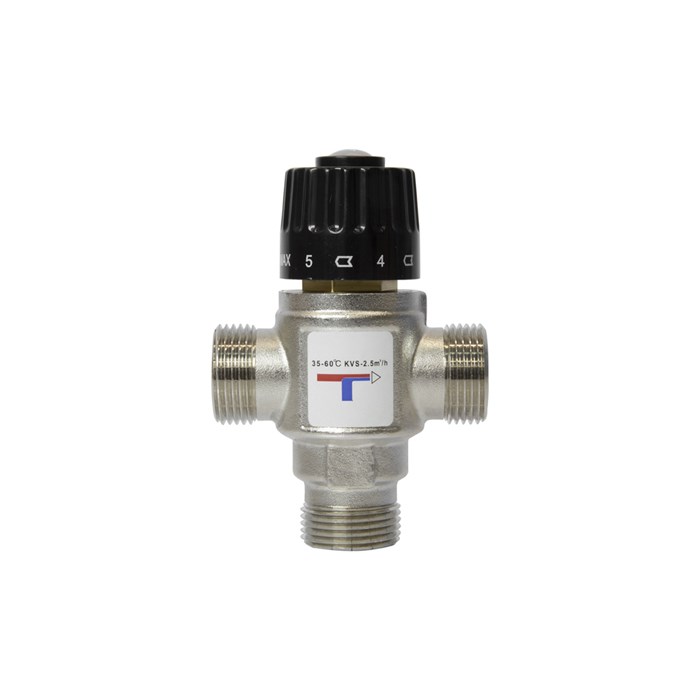 Клапан термосмесительный 3/4'' нар/нар/нар боковое смешение 35-60 град VRT 81553
