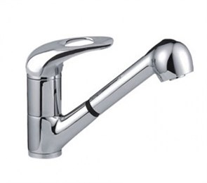 Смеситель для кухни душ 40к F6002-B FRAP (ВЫДВИЖ.ЛЕЙКА, п/шпильку, хром, силумин) F6002-B