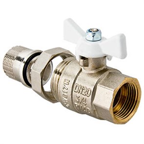 Кран шаровой со сгоном 3/4'' бабочка БЕЛАЯ VALTEC VT.227 VT.227.NW.05