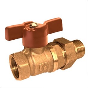 Кран шаровой со сгоном 3/4'' бабочка 11Б27п1 БАЗ Standart PN40 БАЗ.А.А31.1.20.НГ.40