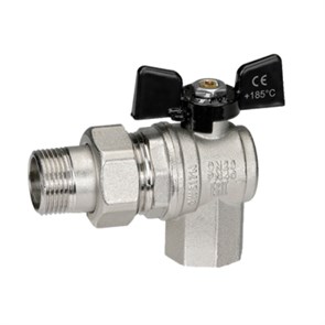 Кран шаровой со сгоном угловой 3/4'' бабочка BUGATTI серия OREGON 594 (Италия) 05940005