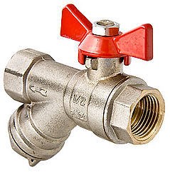 Кран с фильтром шаровой 1/2'' вн/вн бабочка VALTEC VT.293.N.04 VT.293.N.04