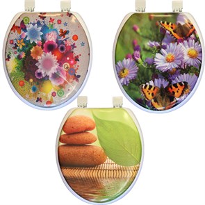 Сиденье для унитаза мягкое цветное с рисунком в ассорт. 103-311-01