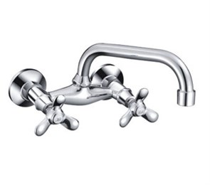 Смеситель для кухни настенный 1/2 кер F4712 FRAP Трилистник (верхний пов.излив, ХРОМ, силумин) F4712