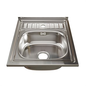 Мойка 50х60 (0,6) вып 3 1/2 MIXLINE 16см  с сифоном 527974