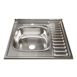 Мойка 60х60 (0,8) лев вып 3 1/2 MIXLINE 18см  с сифоном 528018