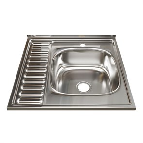 Мойка 60х60 (0,8) прав вып 3 1/2 MIXLINE 18см  с сифоном 528019