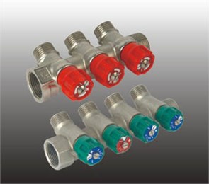 Коллектор 3/4''х1/2'' нар с регулировочными вентилями FRAP (3 вых) F404.3