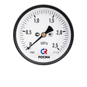 Манометр 63х1/4 10 бар ТМ-310Т (осевое аксиальное подкл., корпус сталь, минстекло) РОСМА 00000008922