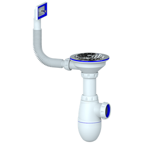 Сифон 3 1/2*40 B410 с прямоуг. переливом  UNICORN B410