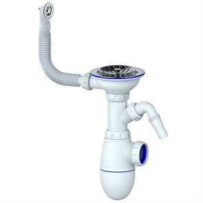 Сифон 3 1/2*40 B431V с круглым переливом, с носиком UNICORN* (винт, шток, ручка - латунь) B431V