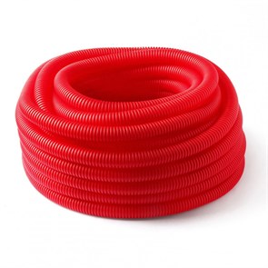 Гофра защитная 20/18 для труб PEX и PERT диам 16 КРАСНАЯ (50 м) VRT 533815