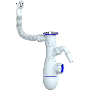 Сифон 1 1/2*40 В441V с круглым переливом, с носиком UNICORN B441V