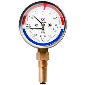 Термоманометр 80х1/2 150С 1,6МПа ТМТБ-31Р.1 шток 46мм (нижнее радиальное подкл.) РОСМА 00000002337