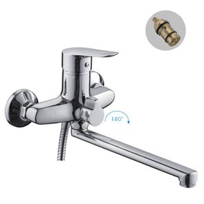 Смеситель для ванны и раковины 40к F22703-B FRAP див корп (L-излив, хром, силумин) F22703-B